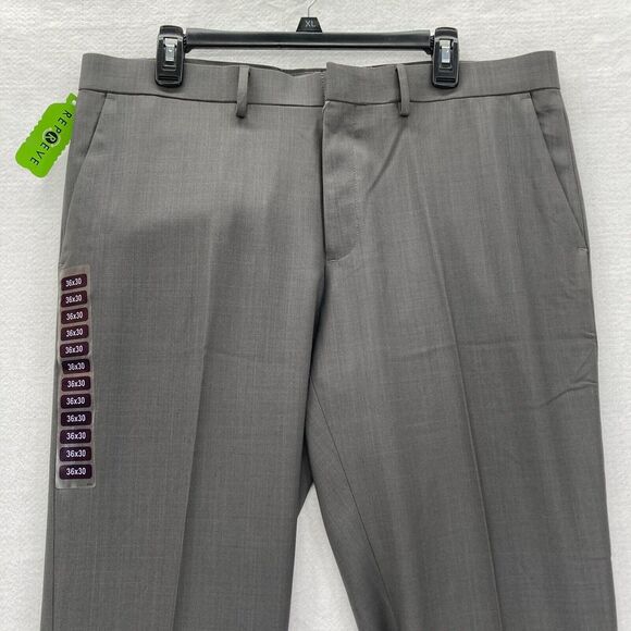 Haggar Dress Pants Women's 36x30 Gray Performance Stretch Straight Leg Waistband - Picture 2 of 12